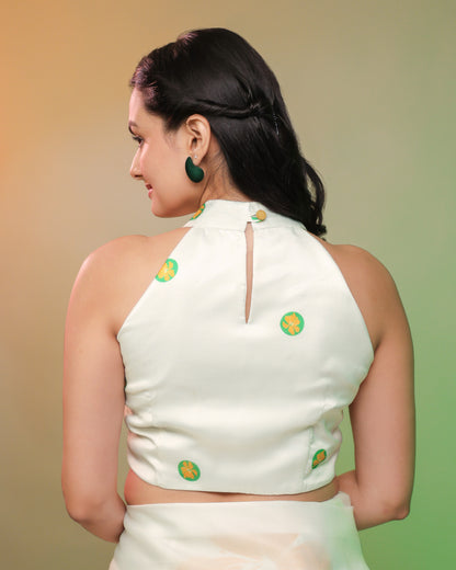 Tri Color Halter Neck Blouse