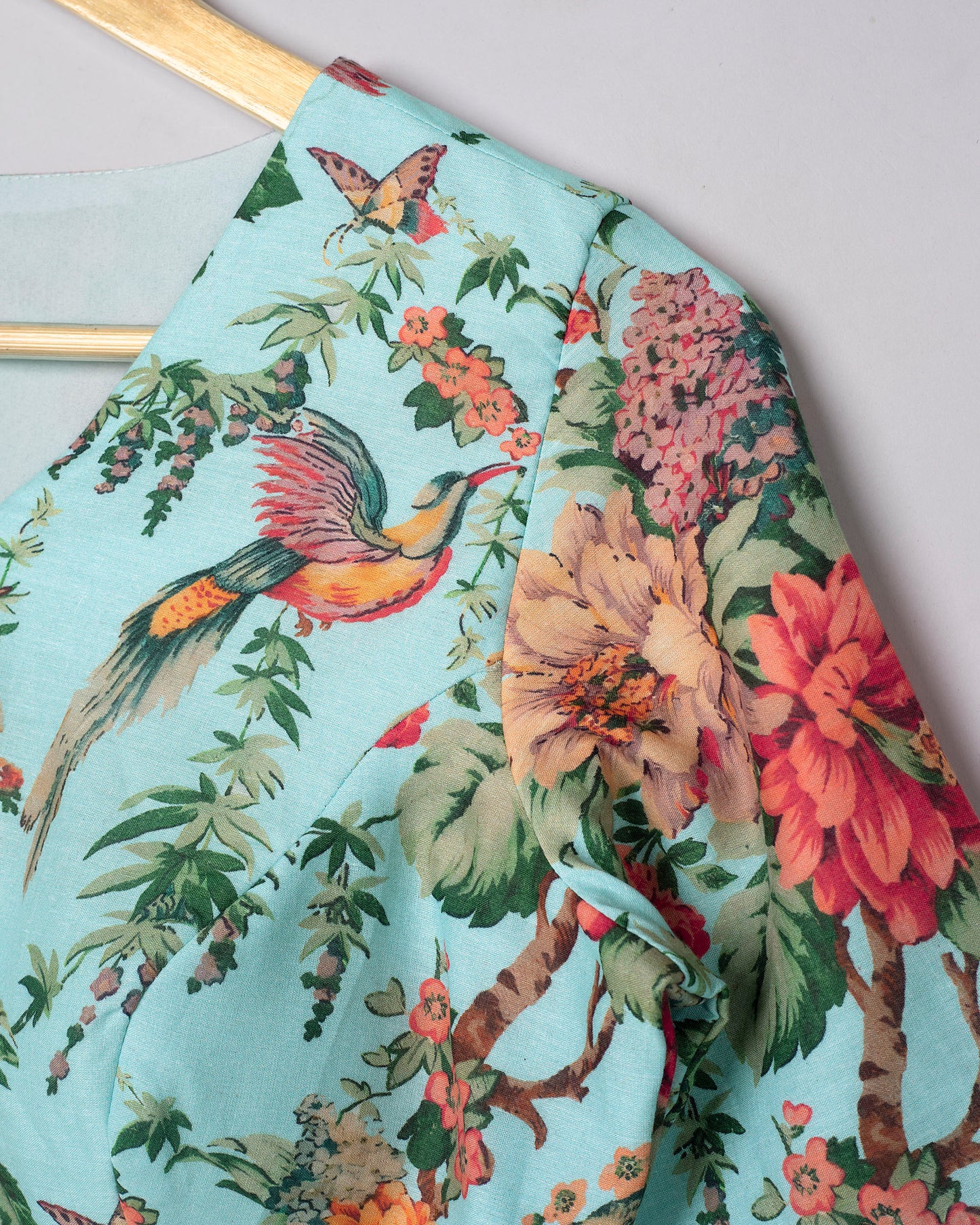 Nature Bloom Haven V Neck Cotton Blouse
