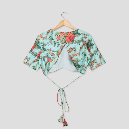 Nature Bloom Haven V Neck Cotton Blouse