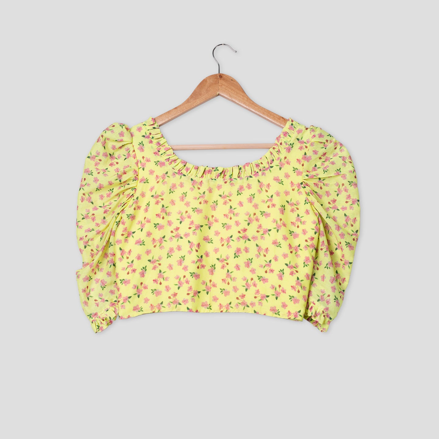 Lemon Yellow Ruffle Collar Pure Cotton Blouse