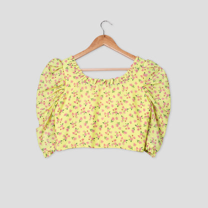 Lemon Yellow Ruffle Collar Pure Cotton Blouse
