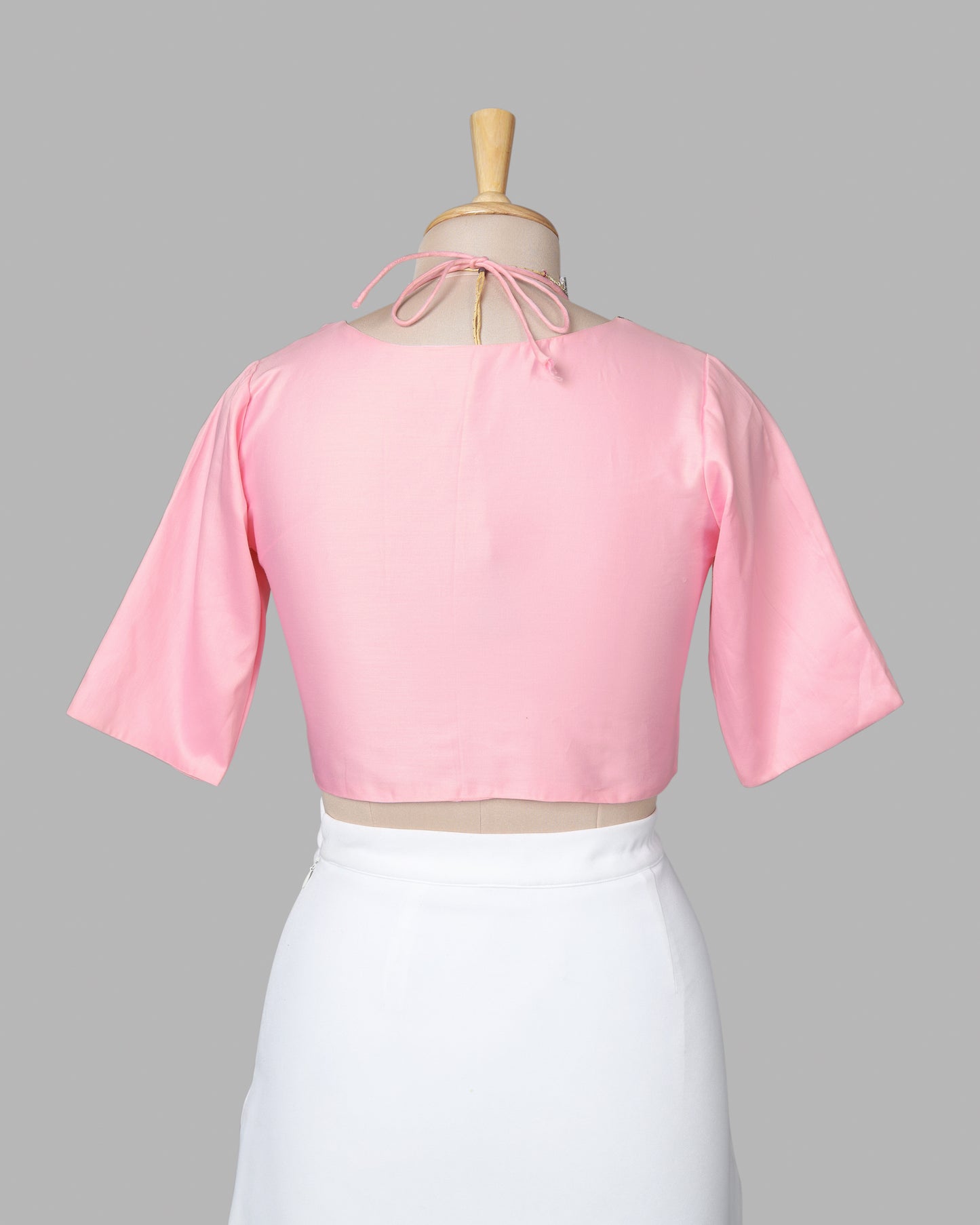 Premium Pearl Hand Work Pink Cotton Blouse