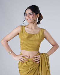 Plain Peanut Brown Viscose Natural Crepe Blouse