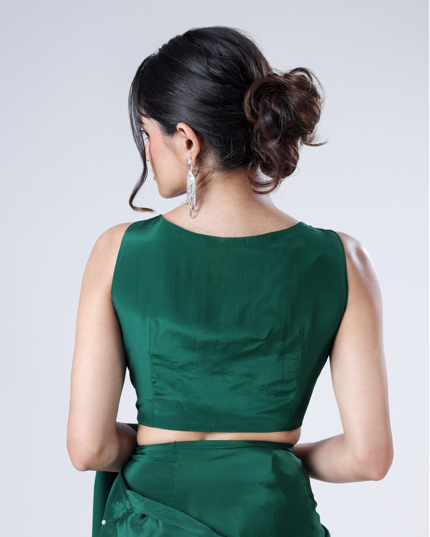 Plain Castleton Green Viscose Natural Crepe Blouse