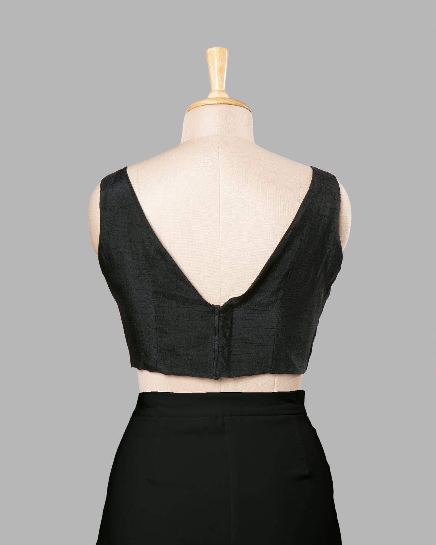 Plain Black Premium Hand Bid Jardoshi Work Viscose Dola Silk Blouse