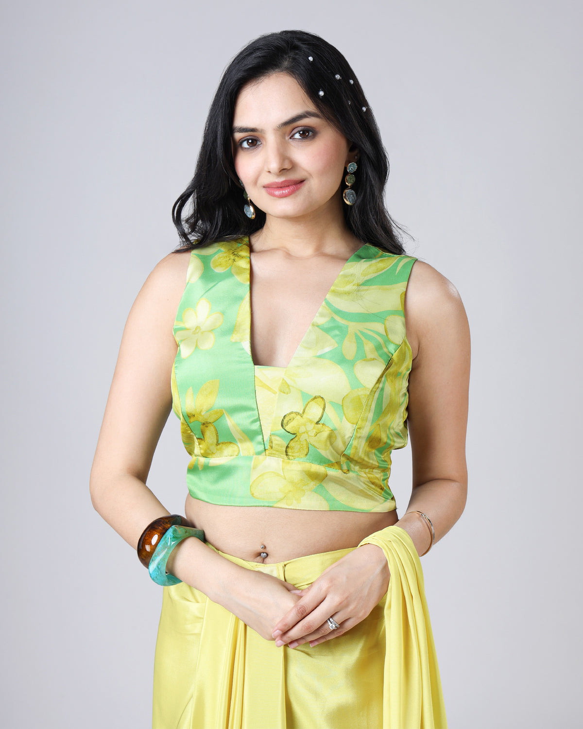 Insta Fav Lime Blouse - Bold Neck, Light Luxe Feel