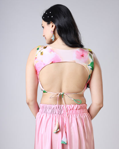 Viral Floral Blouse - Soft Shine, Trendy Crop Fit