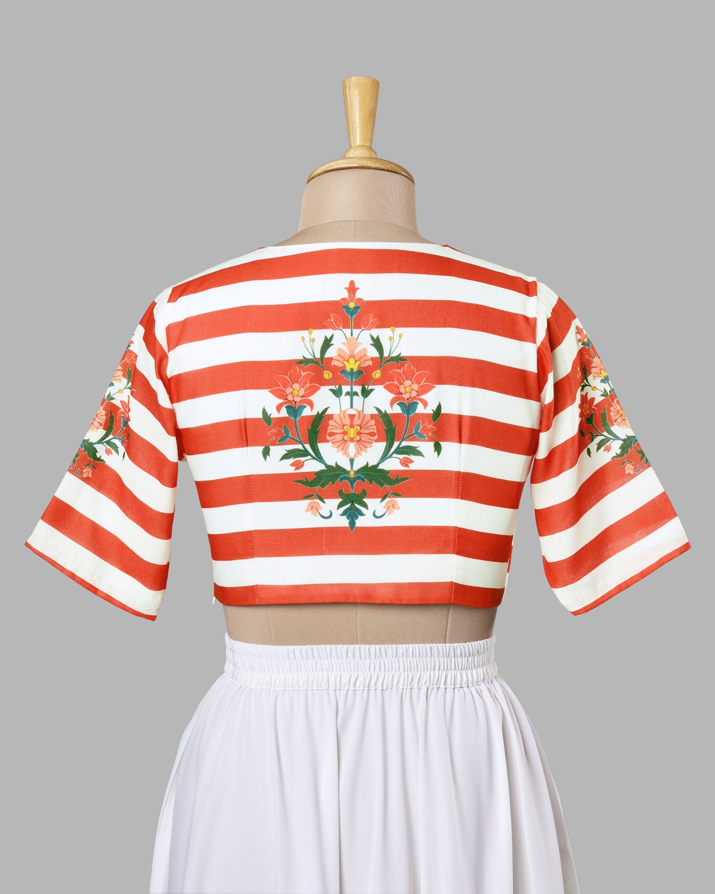 Cherry Stripe Bloom Blouse | V-Neck | Soft And Breezy Fit