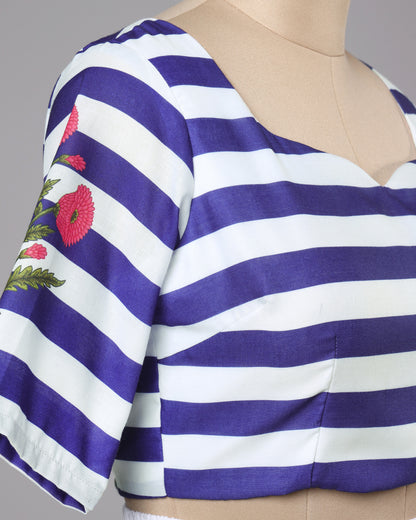 Trending Now: Royal Stripe Bloom Blouse