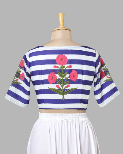 Trending Now: Royal Stripe Bloom Blouse