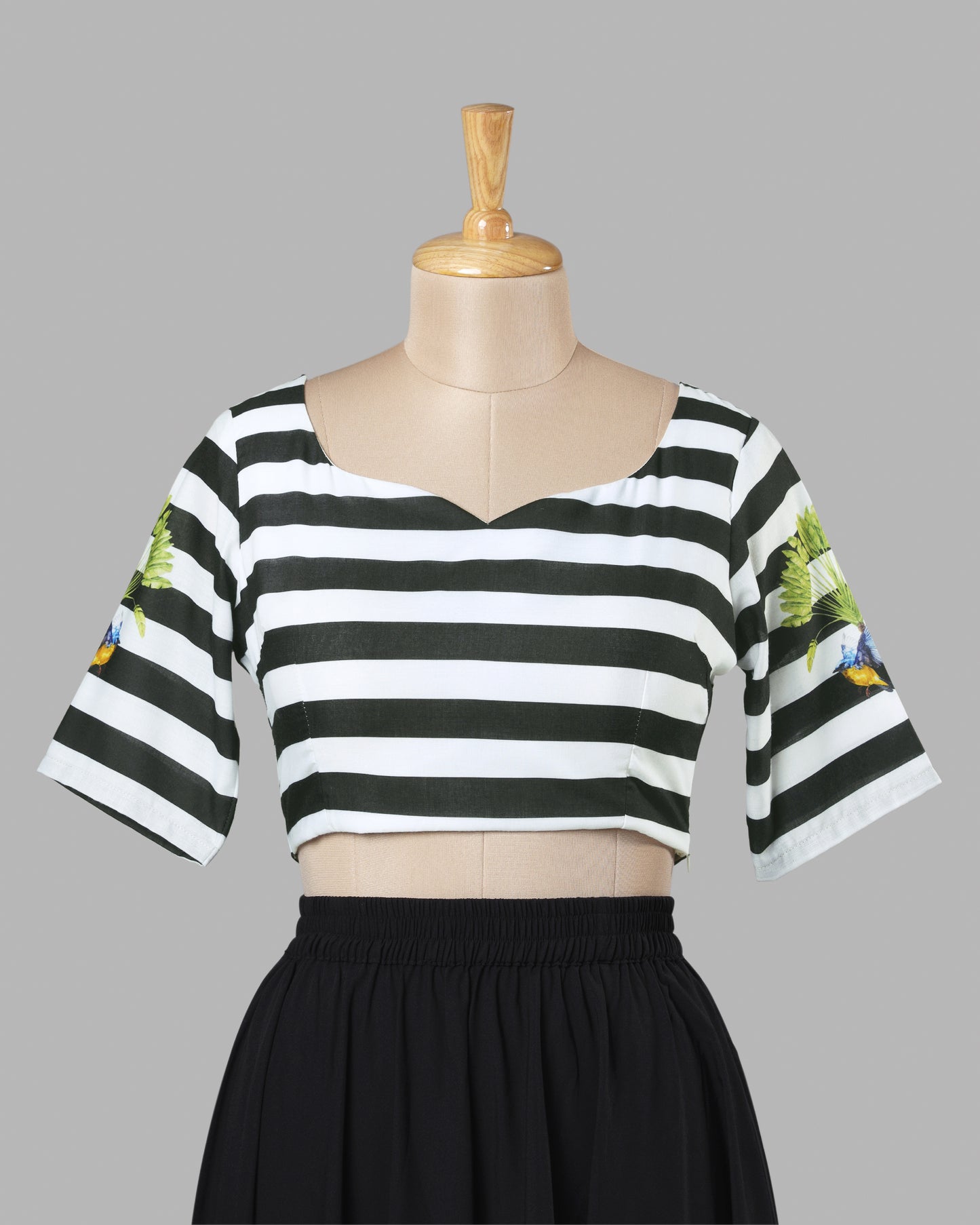 Dark Wave Striped Crepe Blouse | Lightweight Comfort | Bold Look