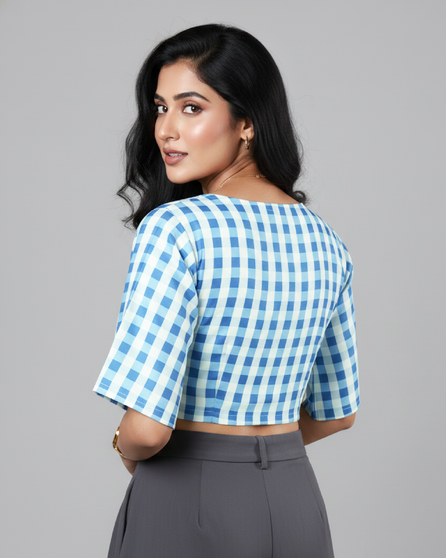 Retro Checkered Blouse - Soft Girl Aesthetic Vibes