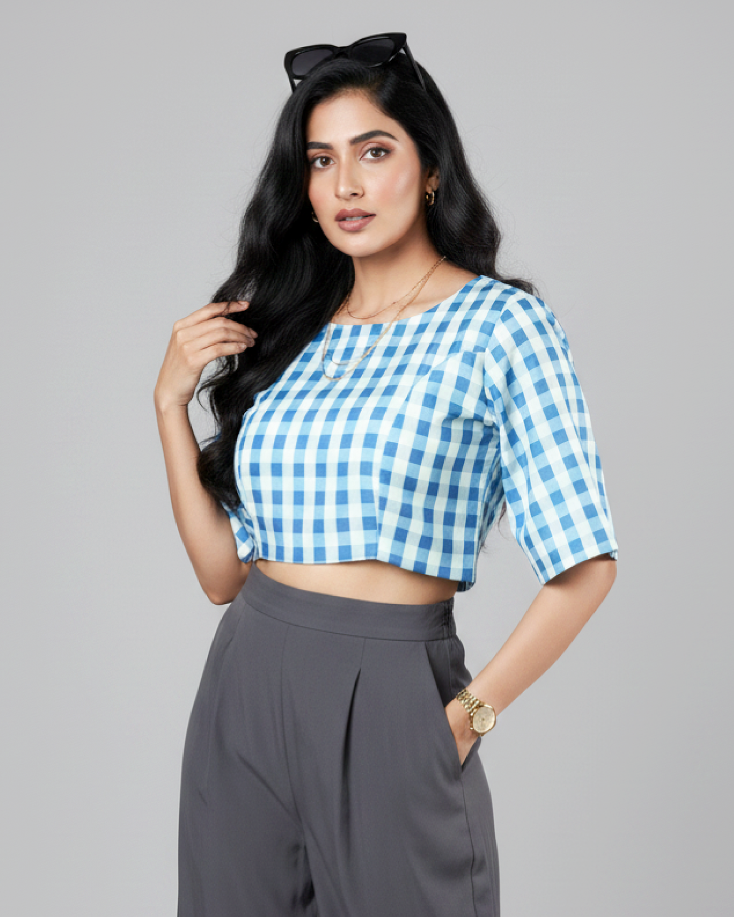 Retro Checkered Blouse - Soft Girl Aesthetic Vibes