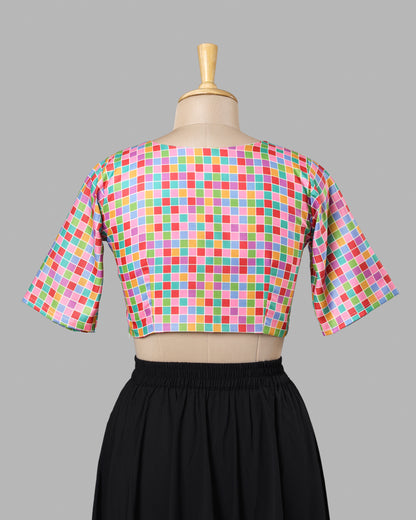 Candy Grid Blouse - Fun, Fresh And Trending