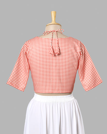Bold Check Cutout Blouse - Insta-Worthy Fit