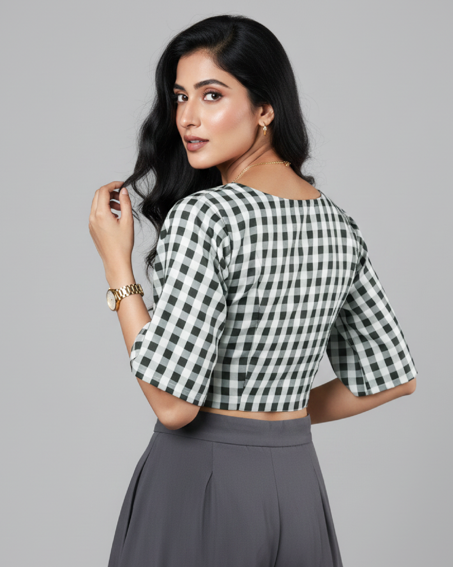 Smart Fit Checks Blouse - Workwear Meets Casual