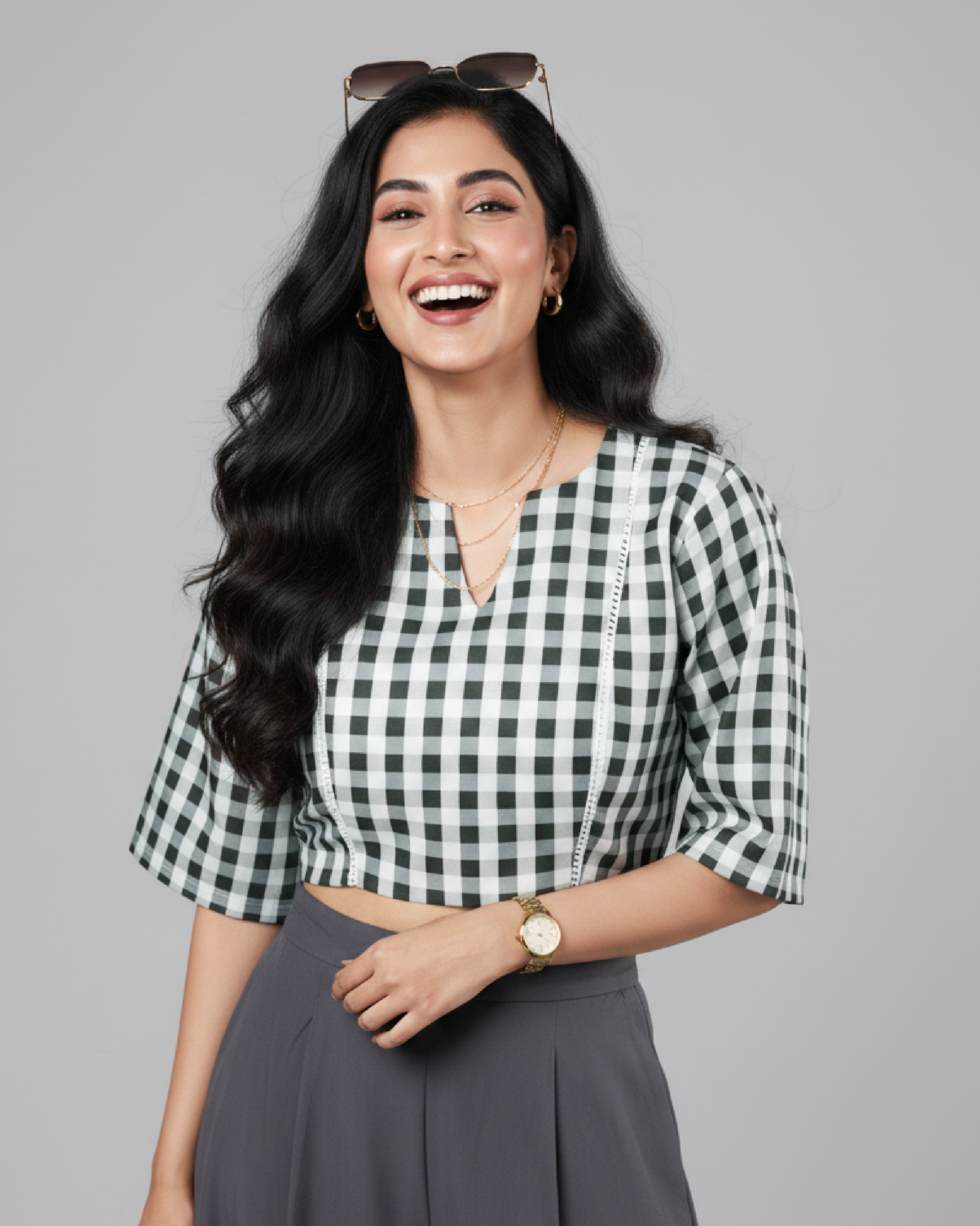 Smart Fit Checks Blouse - Workwear Meets Casual