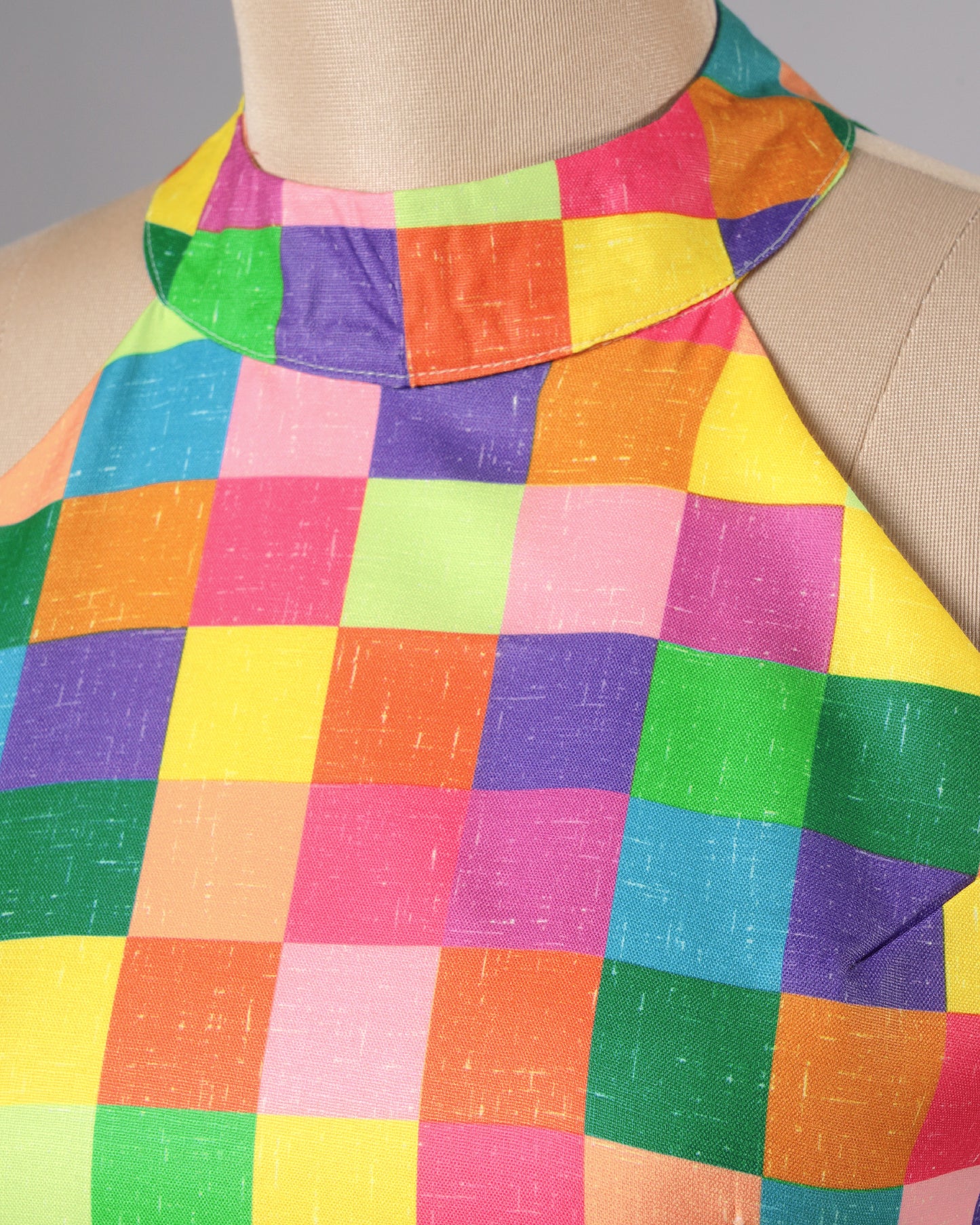 Funky Check Halter Blouse - Gen-Z Party Essential