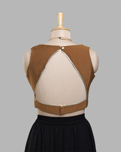 Desert Muse Open-Back Blouse - Chic Cutout Drama