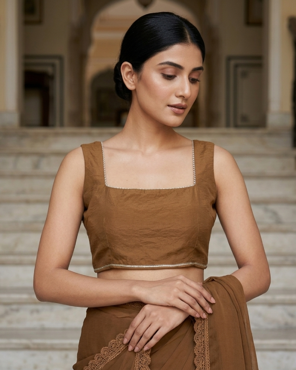 Desert Muse Open-Back Blouse - Chic Cutout Drama