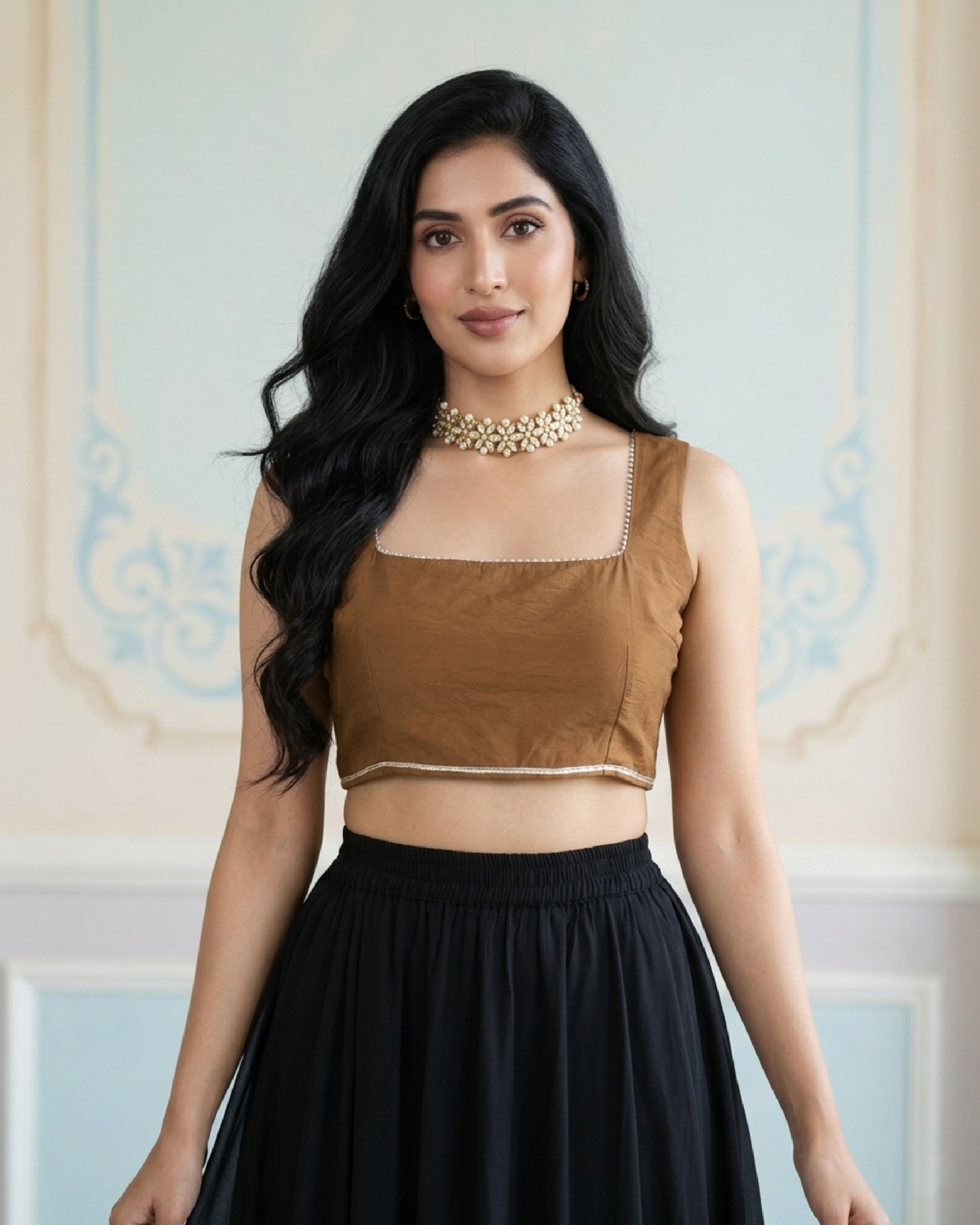 Desert Muse Open-Back Blouse - Chic Cutout Drama