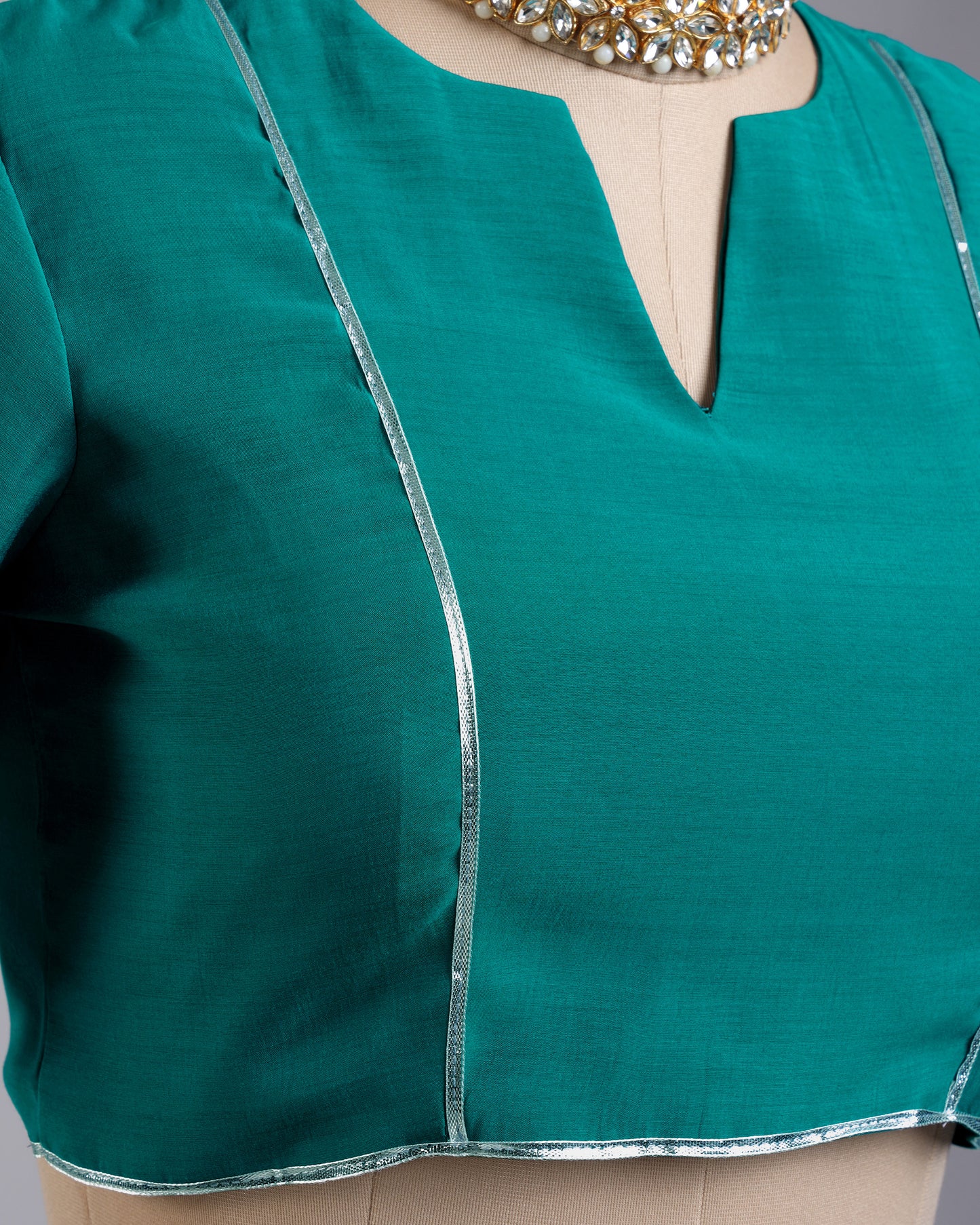 Emerald Ease Keyhole Blouse - Clean Fit, Modern Grace