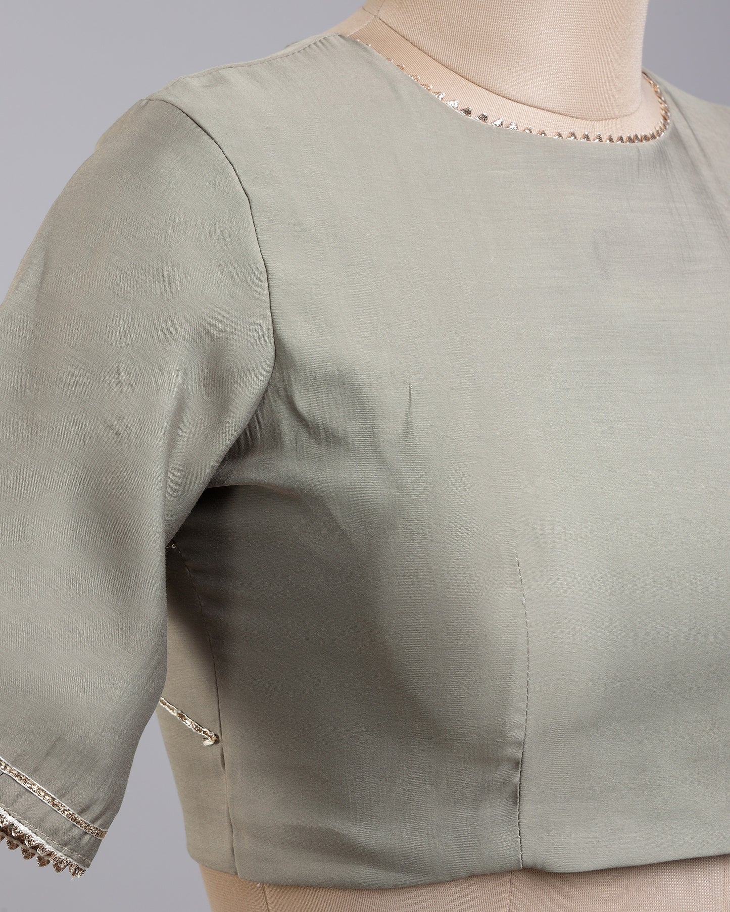 Sage Lace-Up Blouse - Corset Back, Sculpted Silhouette