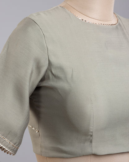Sage Lace-Up Blouse - Corset Back, Sculpted Silhouette