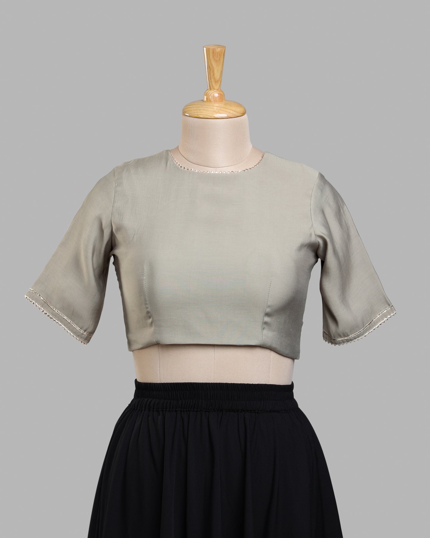 Sage Lace-Up Blouse - Corset Back, Sculpted Silhouette