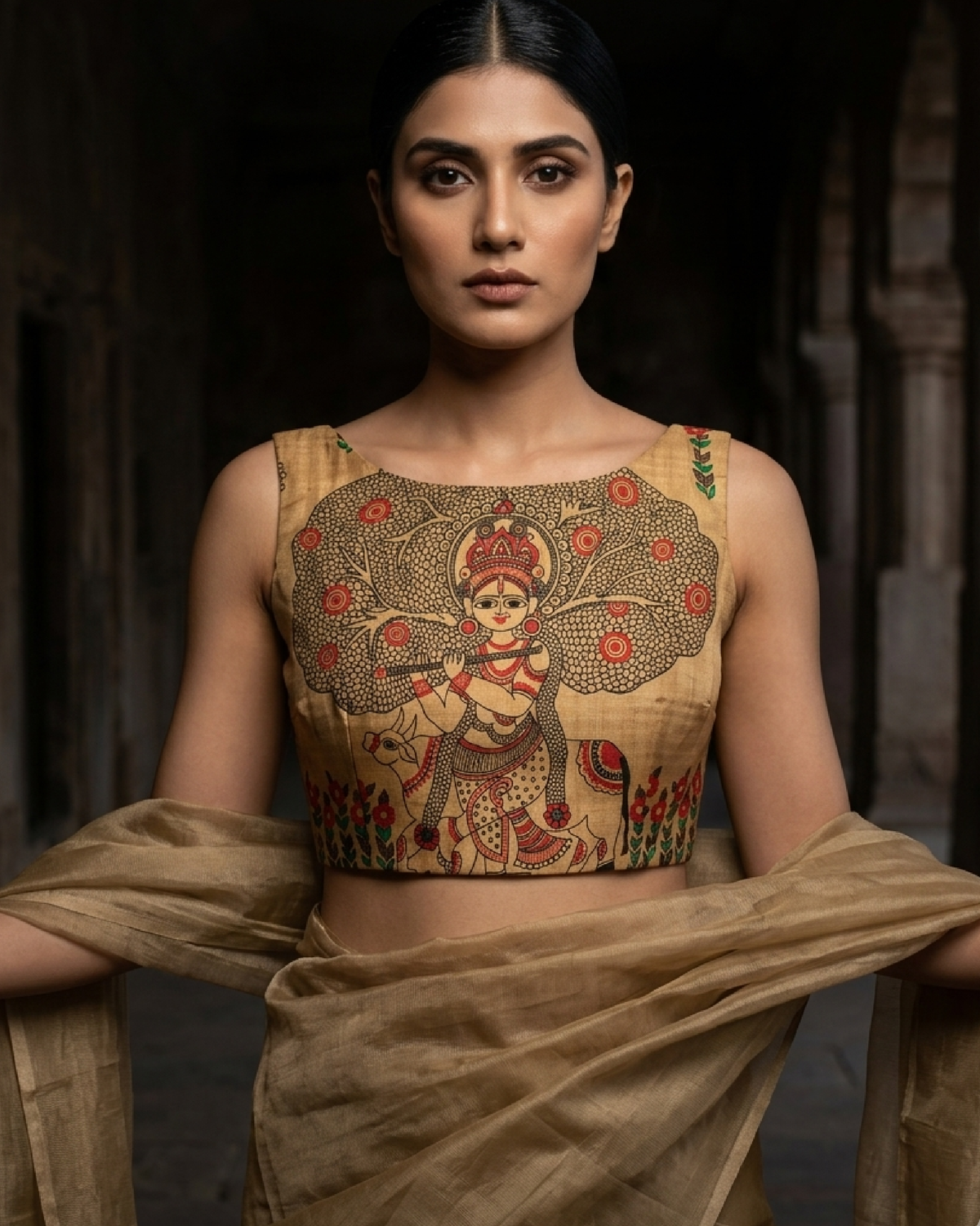 Madhuvanii Printed Silk Blouse