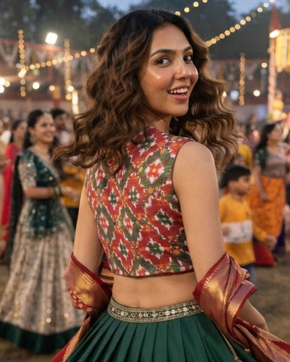 Patolaa Printed Muslin Collar Blouse