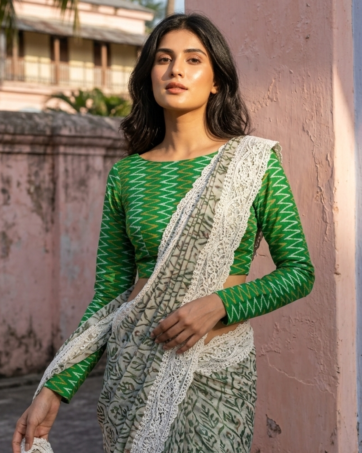 Ikkat Printed Crepe Blouse