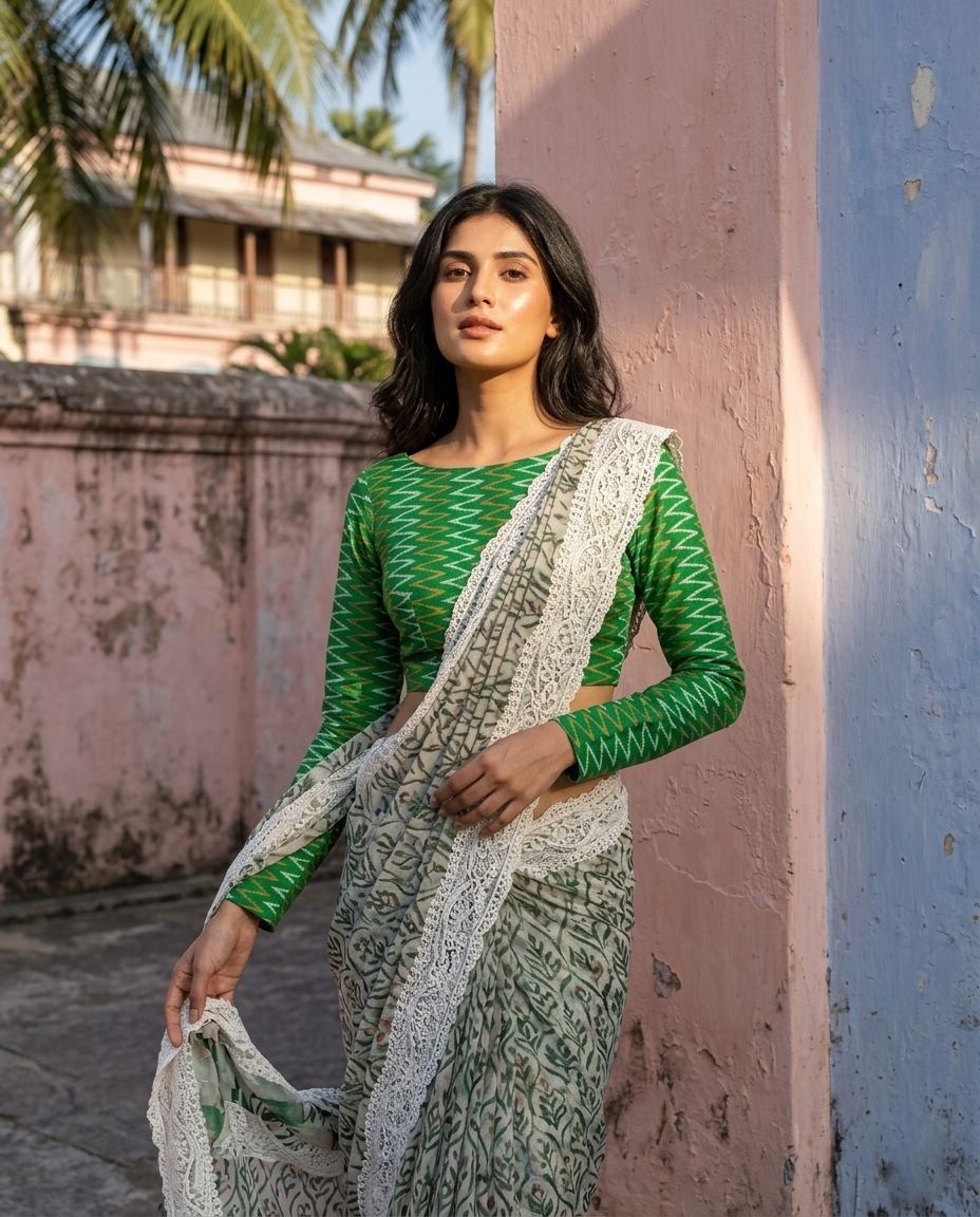 Ikkat Printed Crepe Blouse