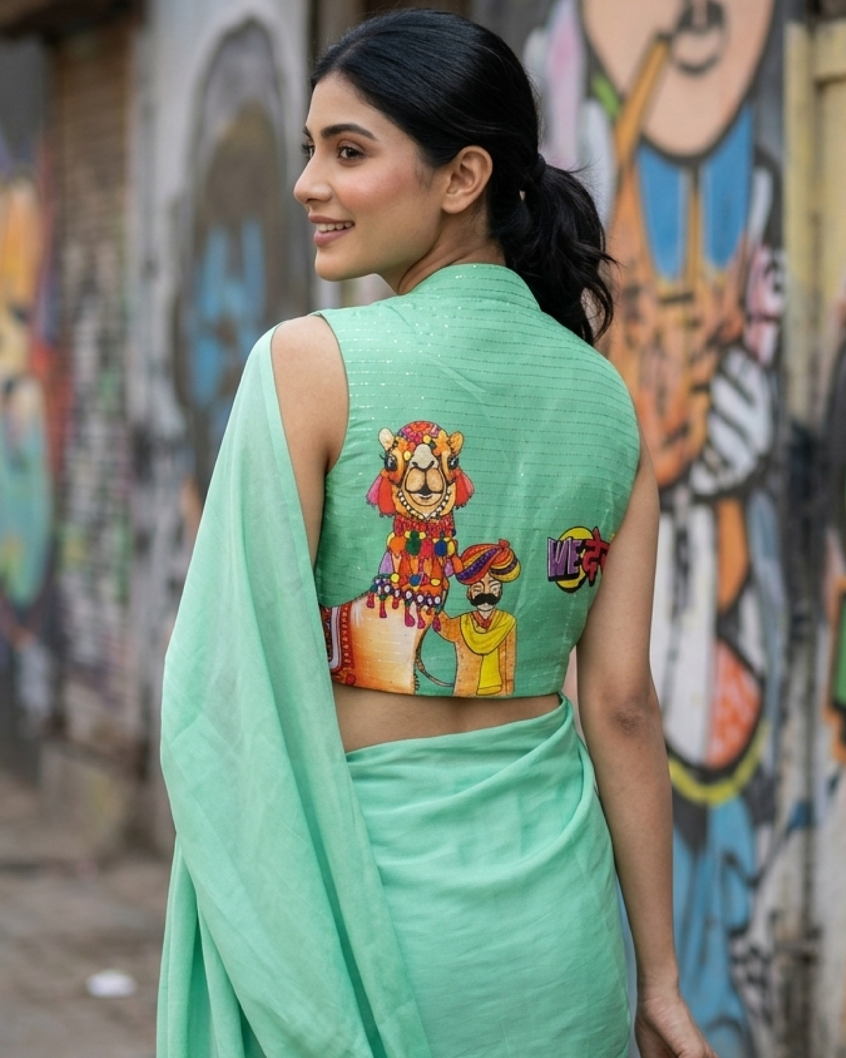 Quirky Printed Collar Blouse
