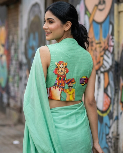 Quirky Printed Collar Blouse