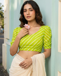 Leheriya Printed Backless  Blouse