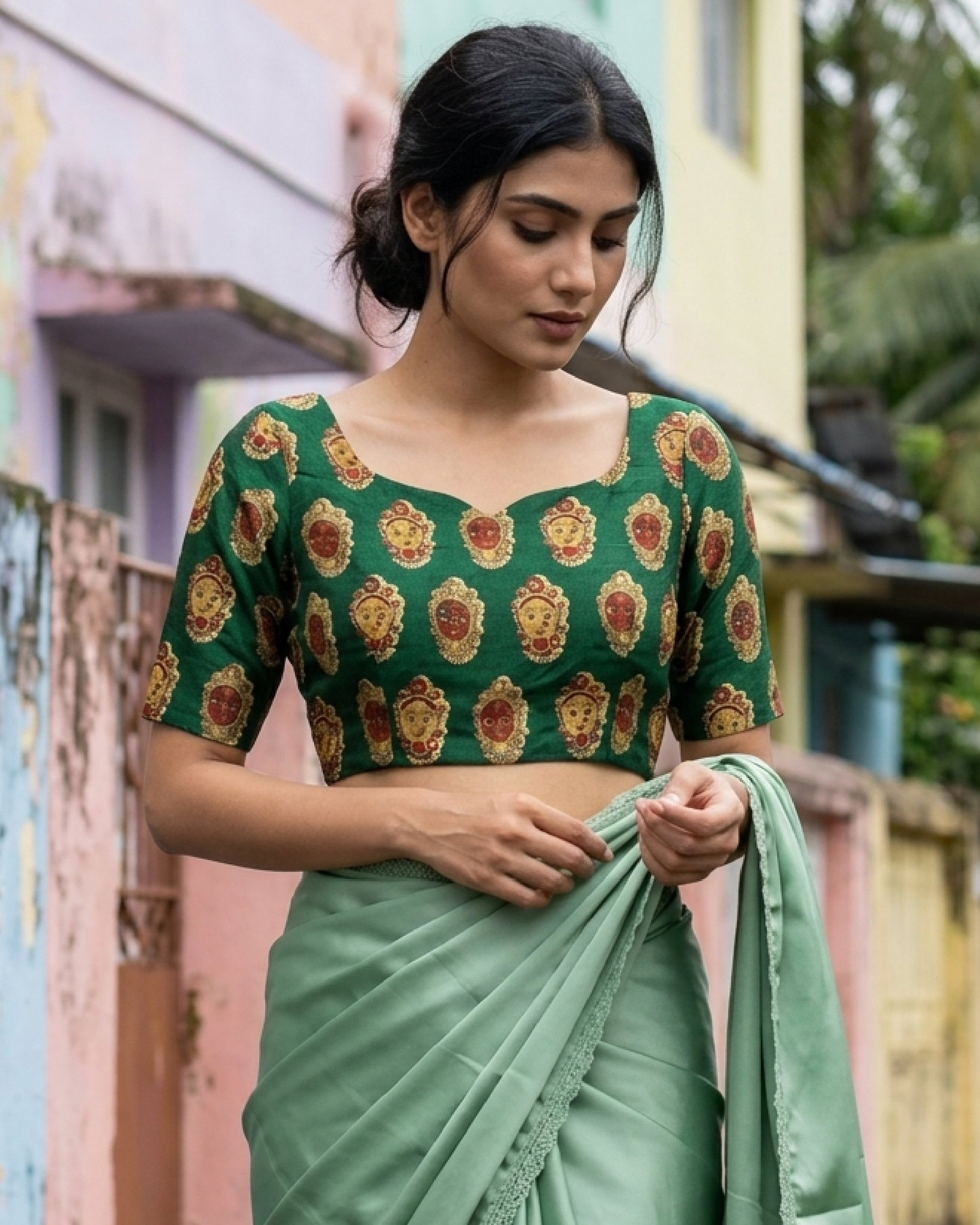 Kalamkrii Printed Silk Blouse