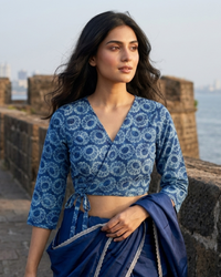 Exclusive V Neck Wrap Blouse