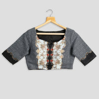Quirky Printed Boat Neck Blouse