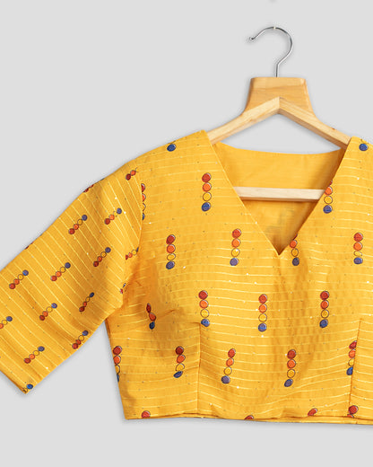 Trendy Yellow Quirky Blouse