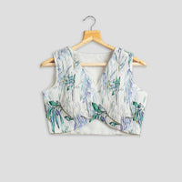 Beautiful Leafage Pleated Blouse
