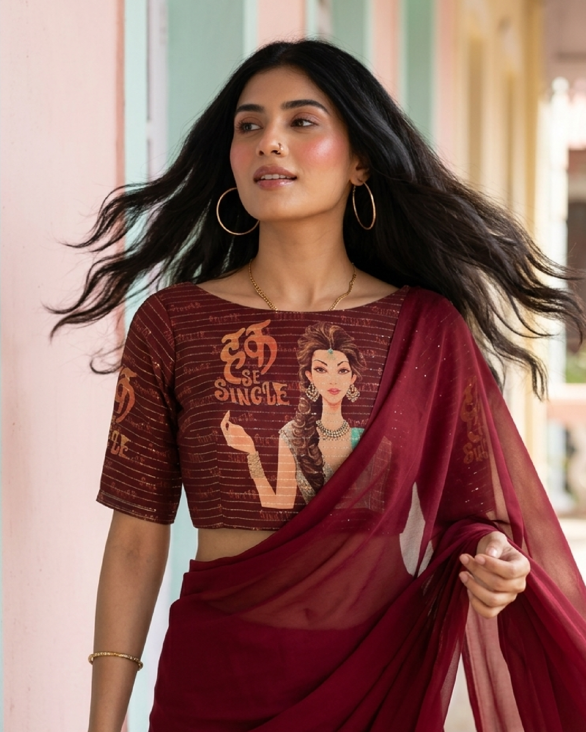 Trendy Quirky Embroidery Blouse
