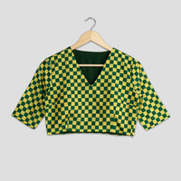 Trendy Checked Silk Blouse