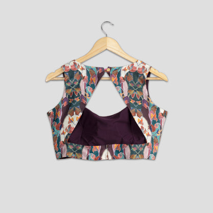 Vintage Floral Silk Blouse