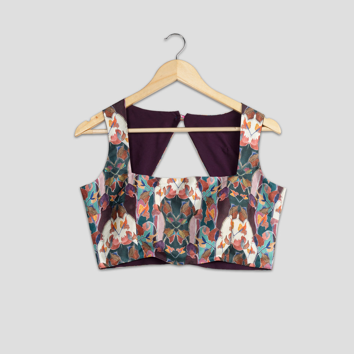 Vintage Floral Silk Blouse
