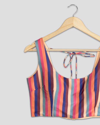Stylish Stripes Silk Blouse