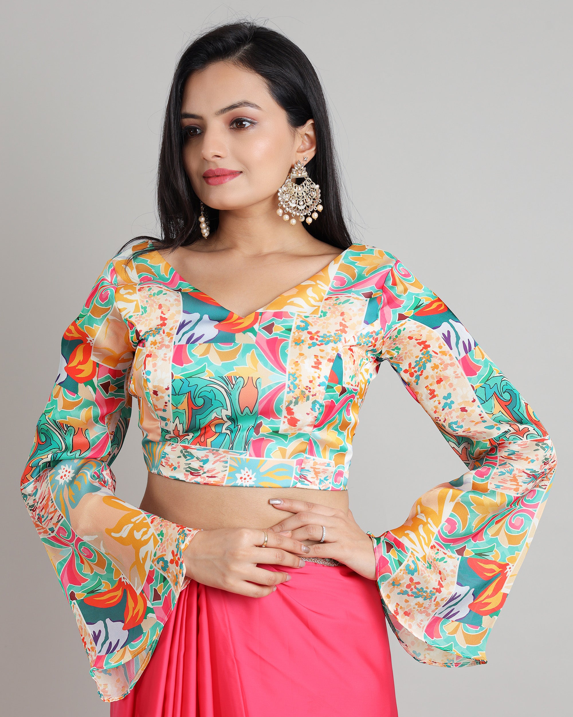 Buy Green Pleated Bodice Blouse For Women by Samyukta Singhania Online at  Aza Fashions.