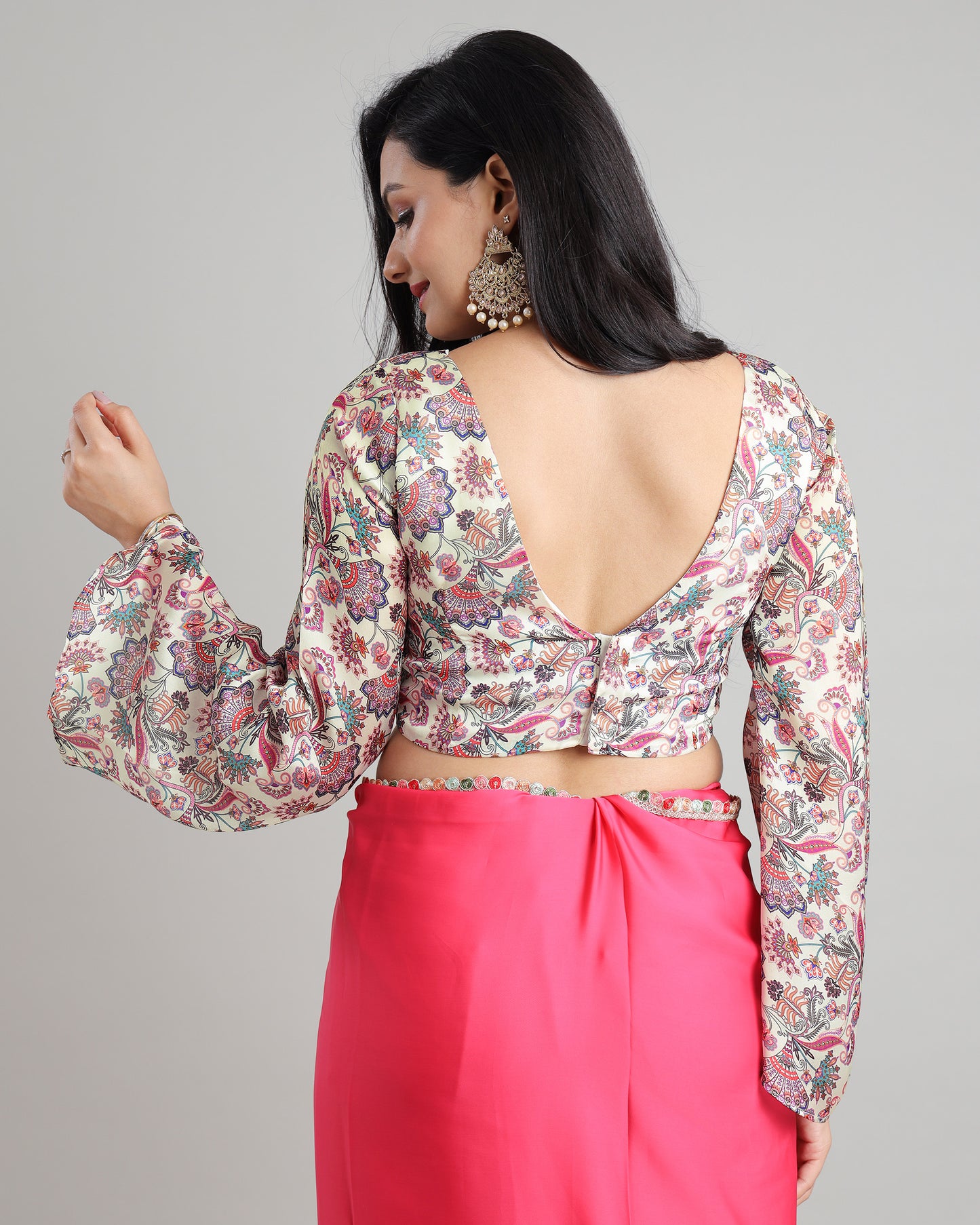 Global Glamour: Statement Bell Sleeve Ethnic Blouse