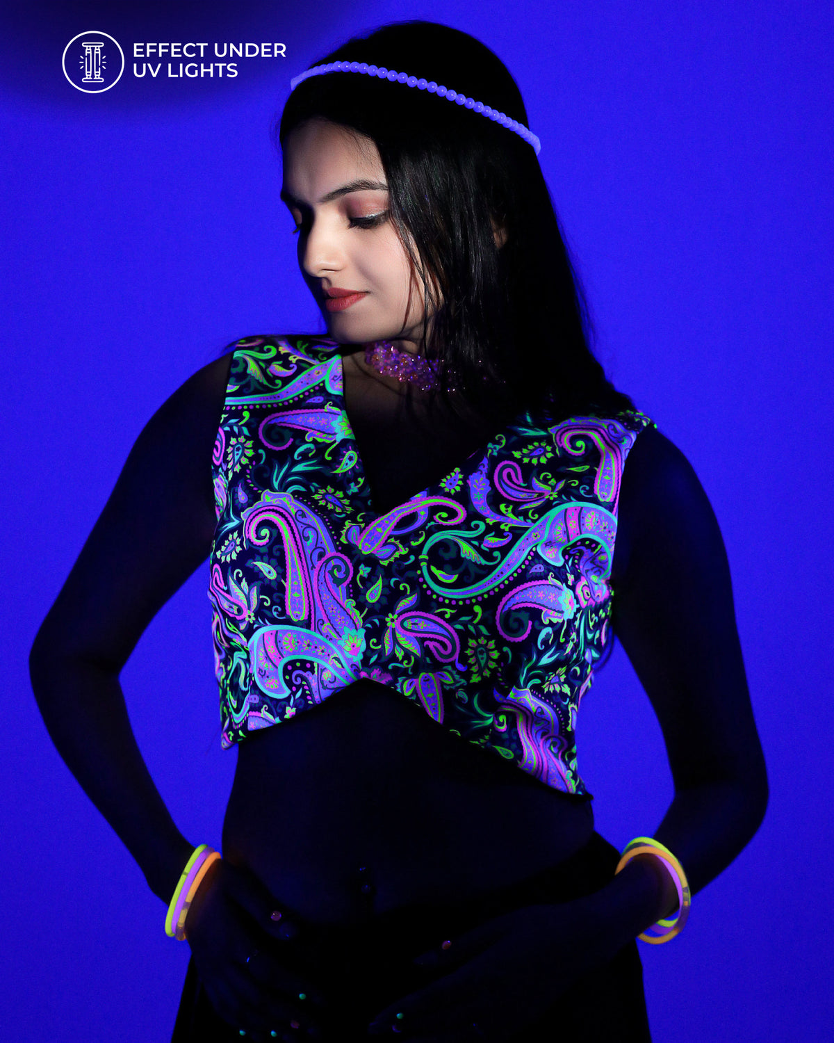 Strike a Pose In Neon: Paisley Print Blouse