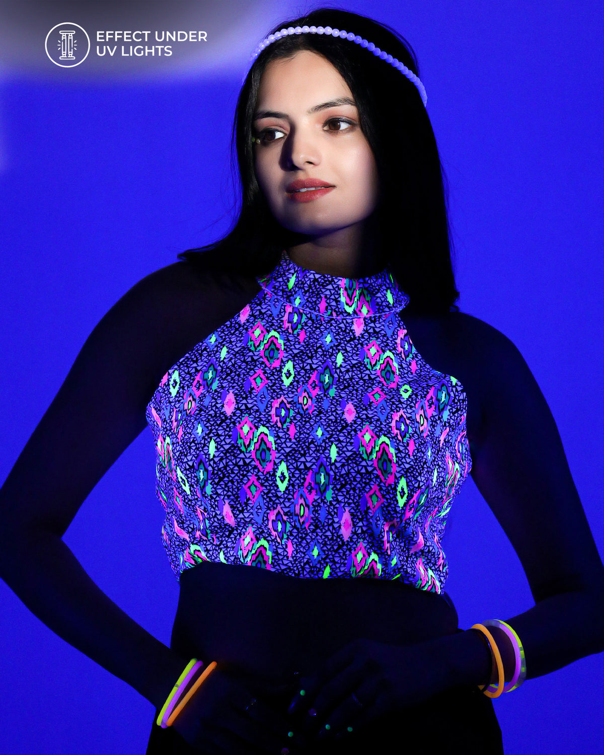 The Showstopper: Neon Geometric Blouse